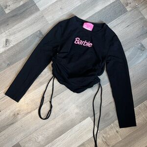 Barbie Black Long Sleeve Top with Pink Logo